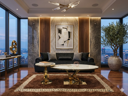 H022 | Modern Marble Coffee Table Set with Sculptural Base