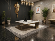 CT - KH8088 | Elegant Designer Coffee Table with Marble Surface & Gold Base