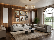 YP8130 3+2 Seater Sofa Set – Elegant Gray Comfort