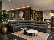 DAVON PORT Leather Manual Recliner Corner Set