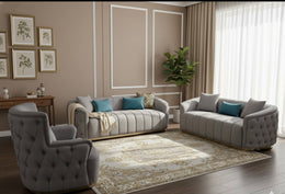 KISTA Modern Tufted Sofa – Available in Charcoal